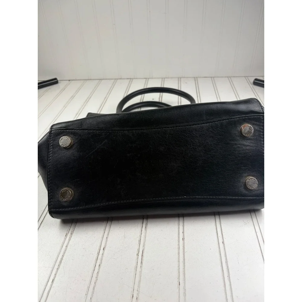Michael Kors Black Vintage Hamilton Moderne Small Leather Satchel Purse $280